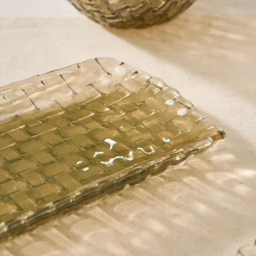 Outlet Braid Lustrous Glass Small Serving Platter, 29x8.5cm, Serving Platters