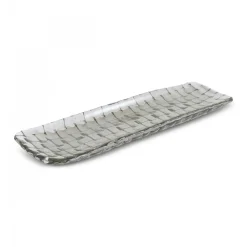 Hot Braid Lustrous Glass Large Serving Platter, 39x17cm, Serving Platters