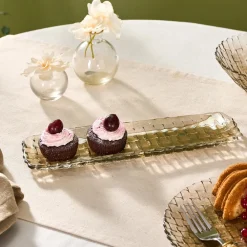 Sale Braid Lustrous Glass Small Serving Platter, 16x8.5cm, Serving Platters
