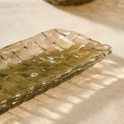Sale Braid Lustrous Glass Small Serving Platter, 16x8.5cm, Serving Platters