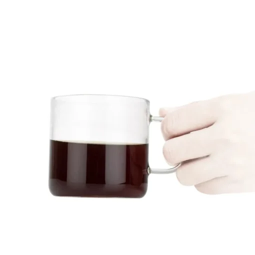 Outlet Brewy Glass Coffee Dripper Mug, 300ml, Black Transparent Mugs