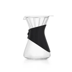 Clearance Brewy Glass Coffee Dripper, 700ml, Black Transparent Cafetieres