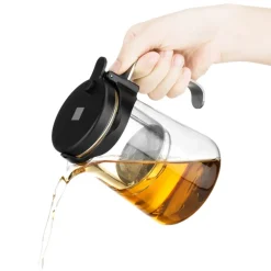 Brewy Glass Tea French Press, 550ml, Black Transparent French Press