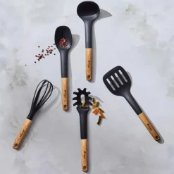 Sale Brownwood 5-Piece Kitchen Utensil Set, Brown Kitchen Utensils