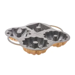 Sale Cake Pro Aluminium Cast Decorative Bundt Cake Tin, 4 Piece, 28cmx35cm, Cake Tins