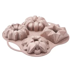 Clearance Cake Pro Aluminium Cast Decorative Bundt Cake Tin, 4 Piece, 28cmx35cm, Cake Tins