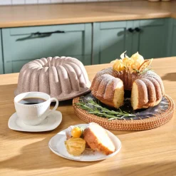 Hot Cake Pro Lina Aluminium Cast Decorative Bundt Cake Tin, 25.5cm, Rosegold Cake Tins
