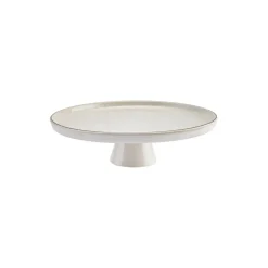Outlet Calvin Ceramic Cake Stand, 23cm, White Gold Serving Platters