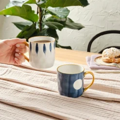 Discount Canarie 2 Piece Stoneware Mug Set, 350ml, Multicolour Mugs