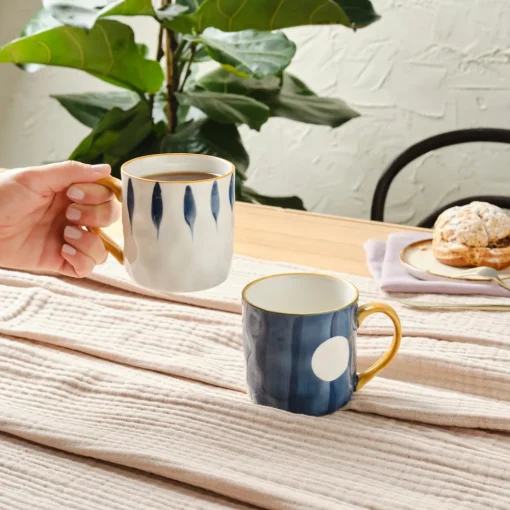 Discount Canarie 2 Piece Stoneware Mug Set, 350ml, Multicolour Mugs