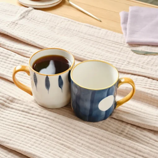 Discount Canarie 2 Piece Stoneware Mug Set, 350ml, Multicolour Mugs