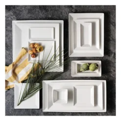 New Carmen Trend Porcelain Side Plate, 22cm, White Side Plates