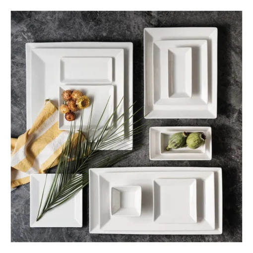 New Carmen Trend Porcelain Side Plate, 22cm, White Side Plates