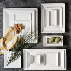 New Carmen Trend Porcelain Dinner Plate, 24cmx20cm, White Dinner Plates