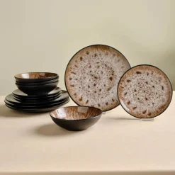 Online Catania 12-Piece Reactive Glaze Dinner Set for 4 People, Multi See All Dinner Sets|Reactive Glaze Dinner Sets
