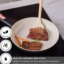 New Ceramica Iconic 7-Piece Non-Stick Induction Cookware Set, Ceramic Cookware