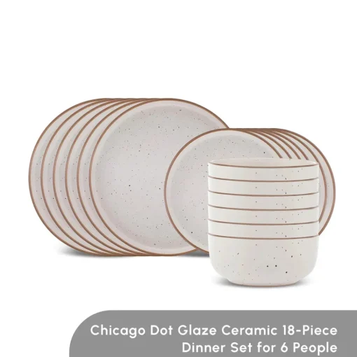 Online Chicago Dot 18-Piece Stoneware Dinner Set for 6 People, Multi See All Dinner Sets|Stoneware Dinner Sets