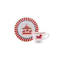 Outlet Circus 2 Piece Espresso Turkish Coffee Cup Set for 1 People, 90ml, Multi Espresso & Turkish Coffee Cup Sets