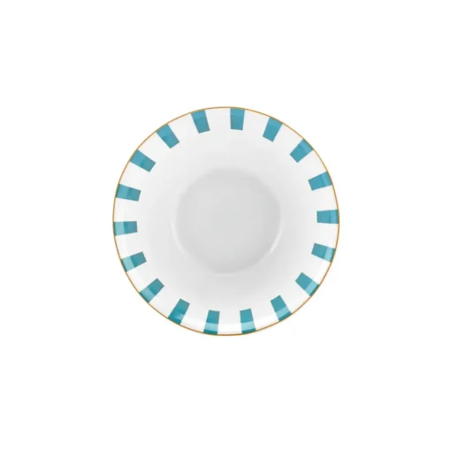 Circus Porcelain CerealSoup Bowl, 14cm, White Blue Gold Bowls