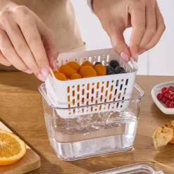 Online Citrus Vegetable / Fruit Storage Container, M, White Storage Containers