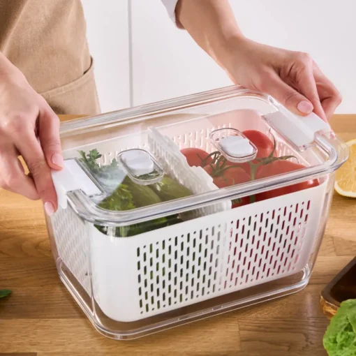 Online Citrus Vegetable / Fruit Storage Container, M, White Storage Containers