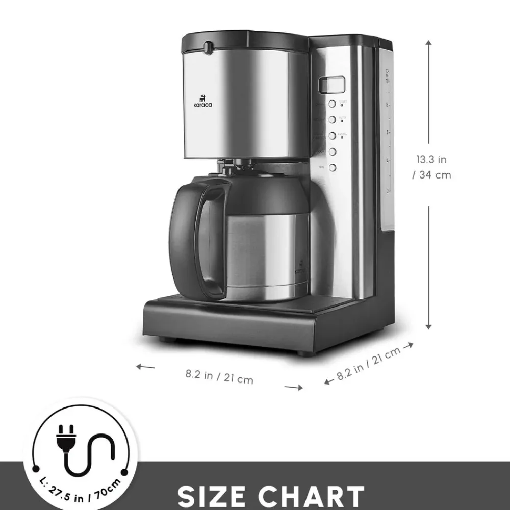 Hot Coffee Art Aroma Thermal Carafe Filter Coffee Machine, 1.2L, 1000 W, Inox Coffee Machines|Filter Coffee Machines