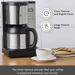 Hot Coffee Art Aroma Thermal Carafe Filter Coffee Machine, 1.2L, 1000 W, Inox Coffee Machines|Filter Coffee Machines