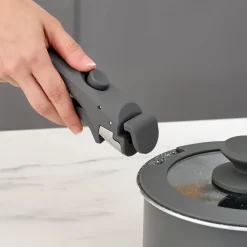 Discount Comfort 6-Piece Induction Non-Stick Detachable Cookware Set, Black Ceramic Cookware