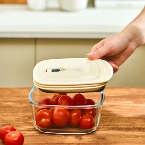 Sale Cream Vacuum Storage Container, 0.9L, Transparent Storage Containers