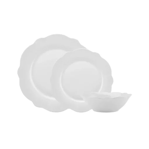Sale Daisy 12-Piece Bone China Dinner Set for 4 People, White See All Dinner Sets|Bone China Dinner Sets