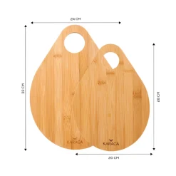 Sale Damla 2 Piece Bamboo Chopping Board Set, Wood Chopping Boards