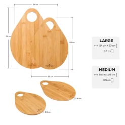 Sale Damla 2 Piece Bamboo Chopping Board Set, Wood Chopping Boards