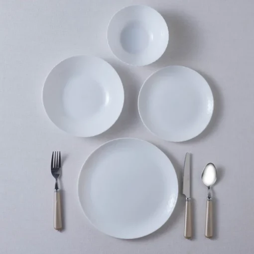 Diamond 24-Piece Glass Dinner Set for 6 People, White See All Dinner Sets|Glass Dinner Sets