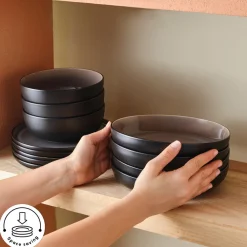 Sale Earth Collection Mercure Reactive Glaze 59-Piece Dinner Set for 12 People, Multi See All Dinner Sets|Stoneware Dinner Sets