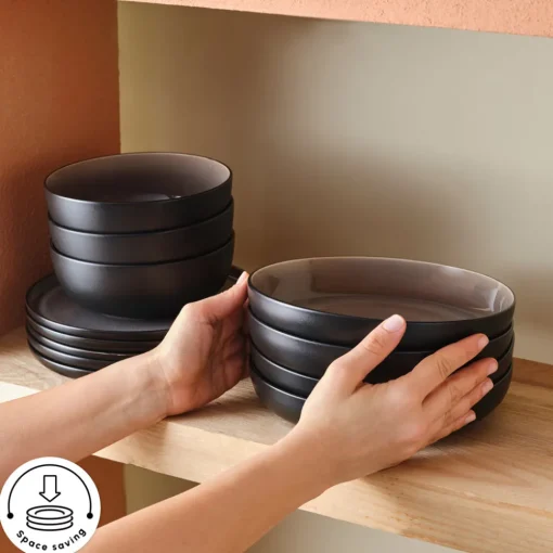 Sale Earth Collection Mercure Reactive Glaze 59-Piece Dinner Set for 12 People, Multi See All Dinner Sets|Stoneware Dinner Sets