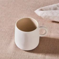 Hot Earth Collection New Cupid Reactive Glaze Mug, 400ml, Beige White Mugs