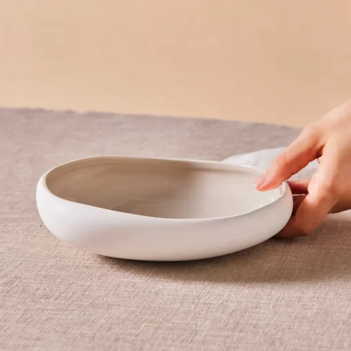 Clearance Earth Collection New Cupid Salad Bowl, 23cm, Beige White Bowls