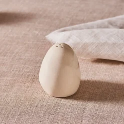 Online Earth Collection New Cupid Reactive Glaze Salt Shaker, 7cm, Beige White Salt And Pepper Shakers