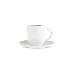 Online Earth Collection New Cupid Reactive Glaze Espresso Turkish Coffee Cup Set, 90ml, Beige White Espresso & Turkish Coffee Cup Sets