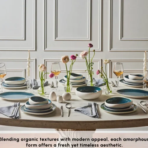 Clearance Earth Collection New Galactic Oscar Reactive Glaze 55-Piece Dinner Set for 12 People, Multi See All Dinner Sets|Reactive Glaze Dinner Sets