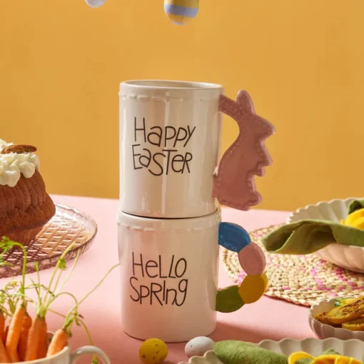 Outlet Easter 25 Dolomite Happy Easter Mug, 540ml, Pink White Mugs