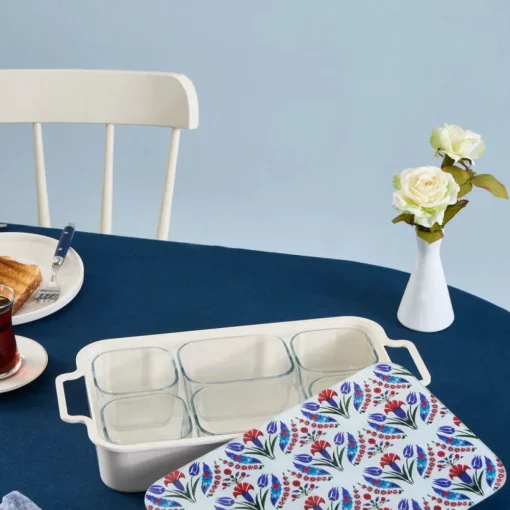 Sale Ebru 8 Piece Breakfast Tableware Set, Multi Storage Containers