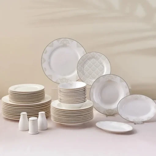 New Elegance Bone China Siena 53-Piece Dinner Set for 12 People, See All Dinner Sets|Bone China Dinner Sets