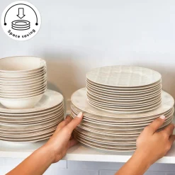 New Elegance Bone China Siena 53-Piece Dinner Set for 12 People, See All Dinner Sets|Bone China Dinner Sets