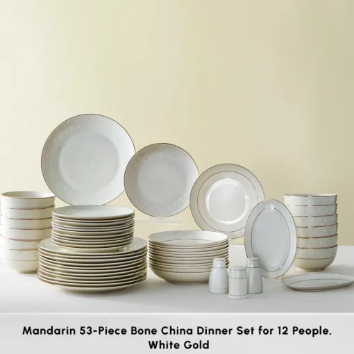 Discount Elegance Bone China Mandarin 53-Piece Dinner Set for 12 People, See All Dinner Sets|Bone China Dinner Sets