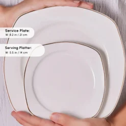 Sale Elegance Bone Padoca 26-Piece Half Square Serveware Set for 6 People, See All Serveware Sets|Porcelain Serveware Sets