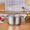 Elite Stainless Steel Induction Stock Pot & Lid, 22cm, Silver Pots|Induction Cookware