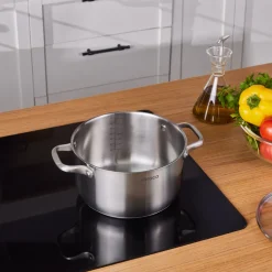 Elite Stainless Steel Induction Stock Pot & Lid, 22cm, Silver Pots|Induction Cookware