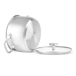 Elite Stainless Steel Induction Stock Pot & Lid, 22cm, Silver Pots|Induction Cookware