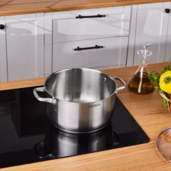 Clearance Elite Stainless Steel Induction Stock Pot & Lid, 26cm, Silver Pots|Induction Cookware